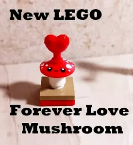 New LEGO Love Set Mushroom with Red heart Happy Stand Included Perfect Forever - Picture 1 of 1