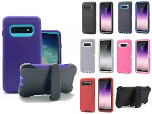 For Samsung Galaxy S10+ Case Rugged Defender Cover Shockproof w/ Belt Clip - Picture 1 of 19