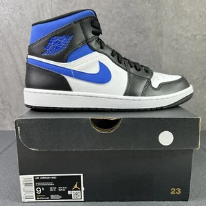 Sneakers Air Jordan 1 Mid RACER BLUE taglia 9,5 uomo bianco blu nero - Foto 1 di 7