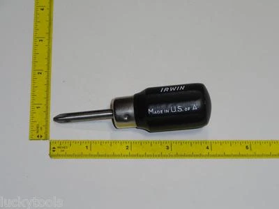 VTG Irwin Screwdriver Stubby No.2 Phillips Tip 1 1/2" Rare NOS Carpenter Tool - Image 1 of 4