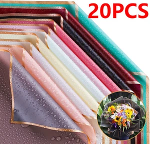 20Pcs Waterproof Flower Gift Wrapping Paper Florist Bouquet Packaging DIY Decor - Picture 1 of 19