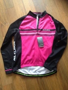Woman's ALTURA SPORTIVE TEAM Long Sleeve JERSEY Jacket Pink & Black Sz 16 NEW - Picture 1 of 2