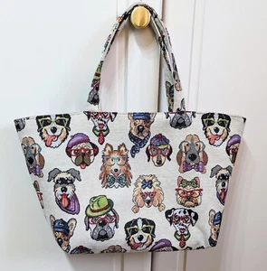 Handmade Tote Bag In Funny Dogs Tapestry Fabric - Picture 1 of 3