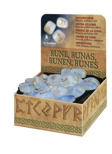 ¡Kit de runas de piedra lunar con libro, bolsa y 25 runas de Futhark! - Imagen 1 de 2