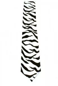 Abito elegante unisex novità bianco e nero zebra stampa animale cravatta magra nuovissima - Foto 1 di 1