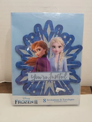 Frozen II Disney Princess Movie Birthday Party Novelty Invitations w/Envelopes - Image 1 of 3
