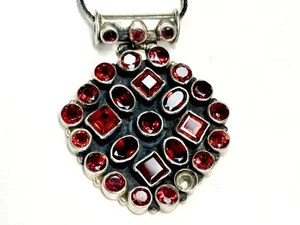 "Collar colgante de granates LRG TAXCO 23"" vintage piropo sin firmar LEER - Imagen 1 de 11
