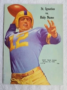 1950 St. Ignatius High School Fútbol Vs Santo Nombre Programa HS West Tech Field - Imagen 1 de 4