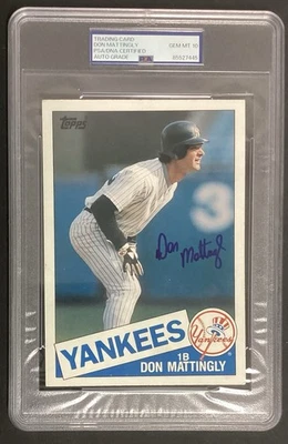 Don Mattingly signed 1985 Topps #4 Jumbo 5x7 Baseball Card Autograph PSA/DNA 10 - Image 1 of 4