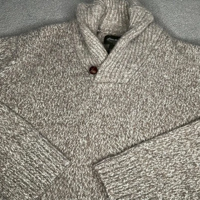 Eddie Bauer Sweater Mens 2XL Shawl Collar Lambswool Knit Pullover Button XXL - Image 1 of 4
