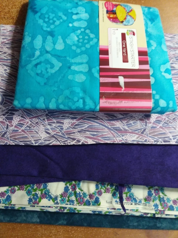 Fabric-cotton-Stash Starter quilting Exotic Batik 1 yard  plus 4 other fabric - Image 1 of 4
