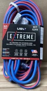 Cable de extensión exterior de salida única de 3 clavijas de 50 pies 16 AWG, 13 amperios hecho en EE. UU. - Imagen 1 de 8
