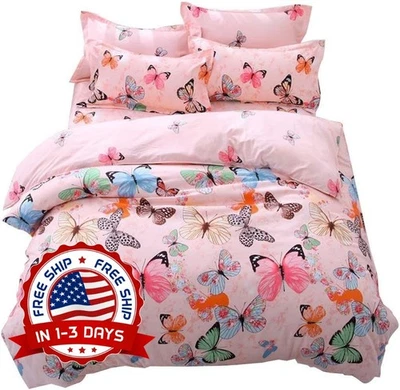 Juego De Edredon Con Estampado de Mariposas Cama En Bolsa Tamano Queen NUEVO US. Foto 1 de 4