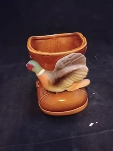 Vintage Figurine Duck On Boot. Planter - Picture 1 of 5