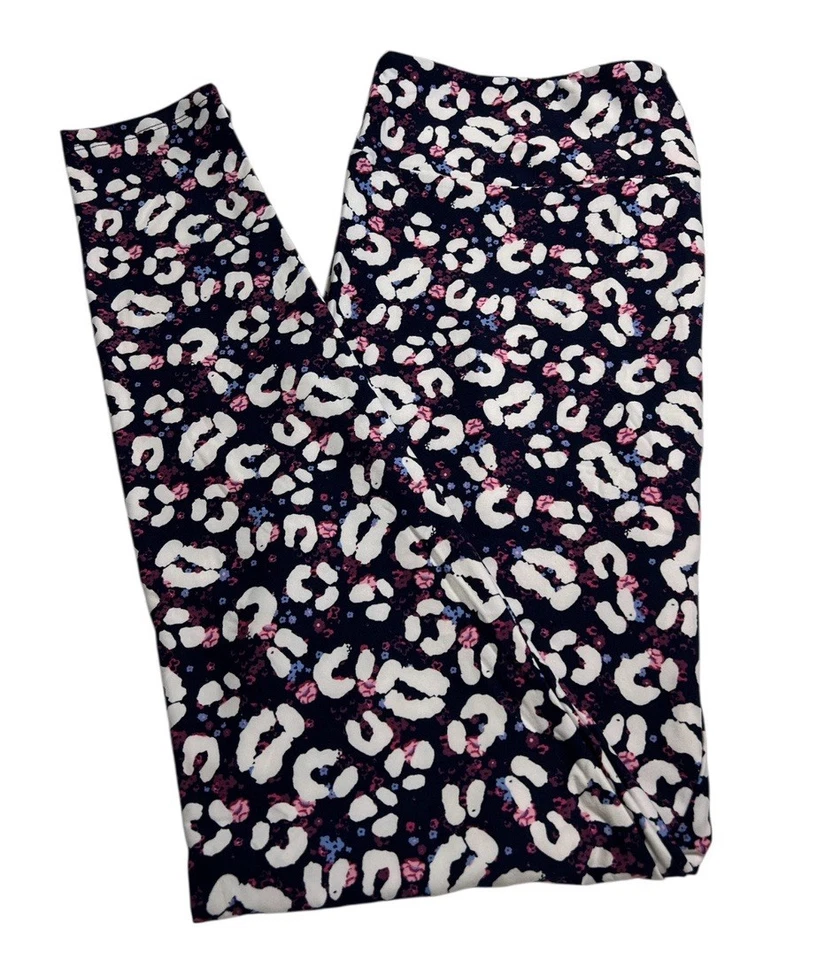 Leggings LuLaRoe TC Alta Curvilínea Animal ROXO ROSA LEOPARDO CHITA SEXY DIVERSÃO SELVAGEM - Imagem 1 de 4