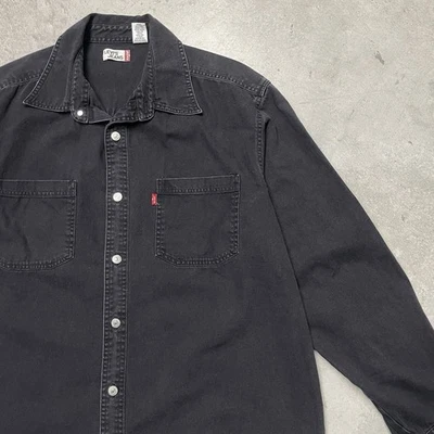Levis Shirt Mens Large Black Denim Casual Button Up Vintage Long Sleeve Y2K - Image 1 of 4