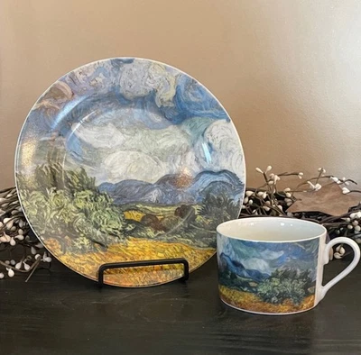 Juego de platos y tazas de postre Vincent Van Gogh Wheat Field de Sakura Foto 1 de 4