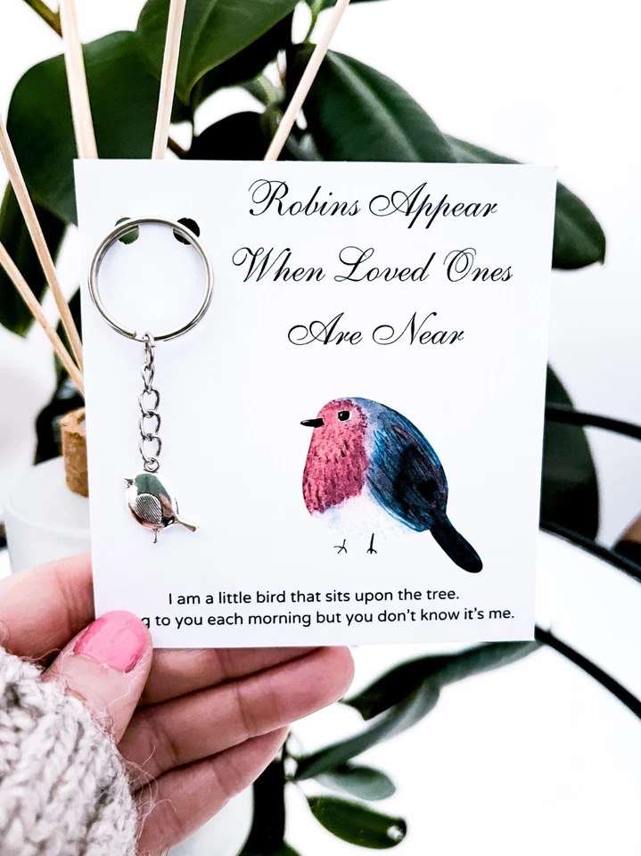 Robin Keyring, Robin Sympathy Keyring, Funeral Favours, Bereavement Keepsake - Image 1 of 4