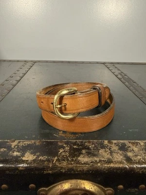 Cinturón de cuero mediano Pat Myers hebilla de latón vintage Foto 1 de 3