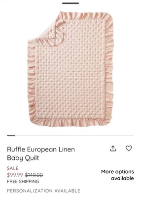 COLCHA DE CERÁMICA GRANERO NIÑOS LINO EUROPEO CON VOLANTES BEBÉ NIÑO ~ RUBOR Foto 1 de 4