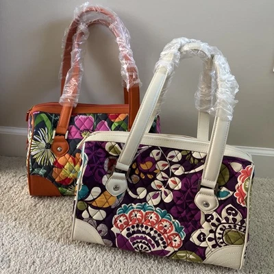 Juego de dos bolsos Vera Bradley. Ciruela Crazy Caroline & Jazzy Blooms - Nuevo con etiquetas Foto 1 de 4