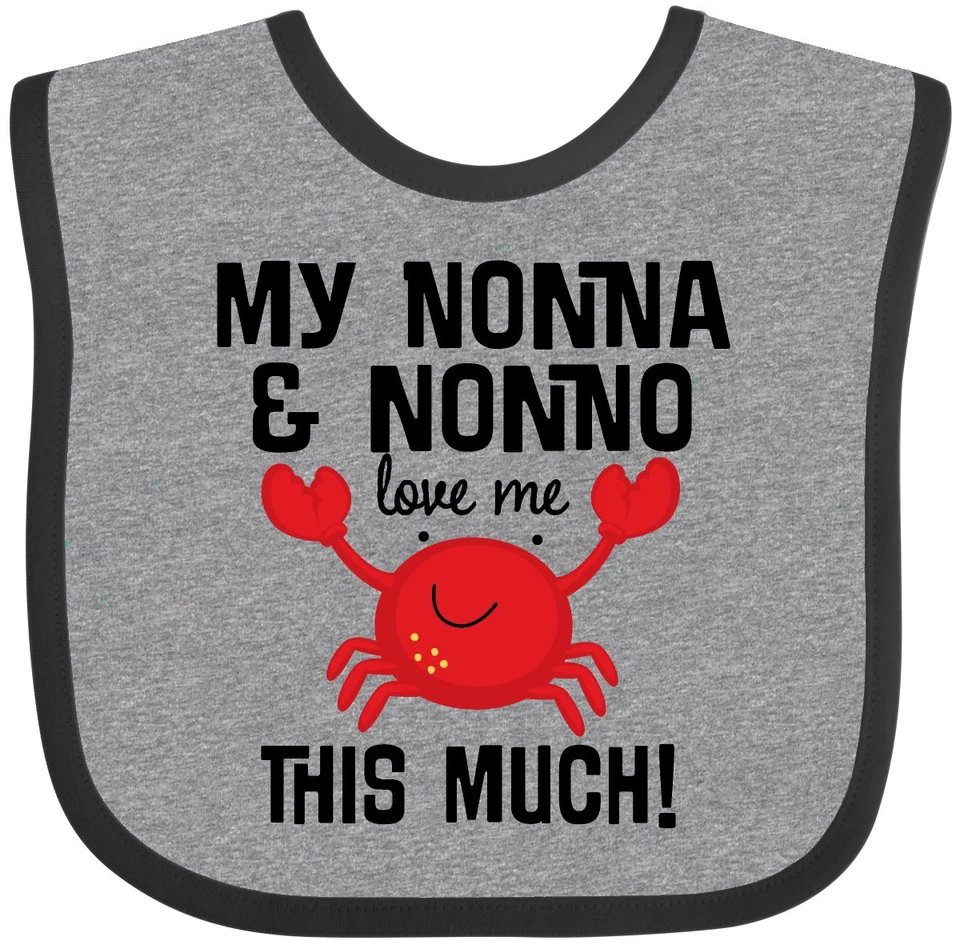 Inktastic My Nonna And Nonno Love Me Conjunto Babero Bebé Abuelo Niño Amor de Ducha Foto 1 de 1
