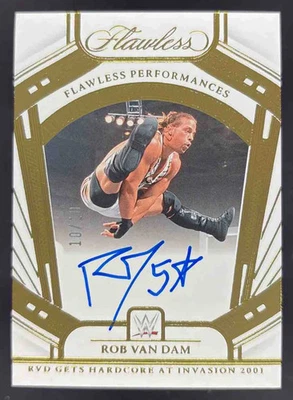 2024 Panini Flawless WWE Flawless Performances Gold #13 Rob Van Dam Auto /10 - Image 1 of 2