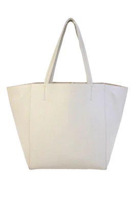Celine Womens Leather Cabas Phantom Open Tote Handbag White - Image 1 of 4