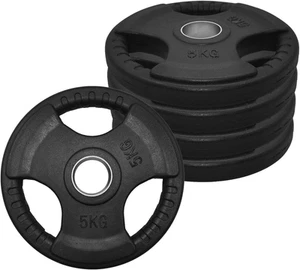 Total 20Kg - Weight Plates Set 5KG X 4 - Olympic Plates - Rubber Coated Cast ... - Picture 1 of 12