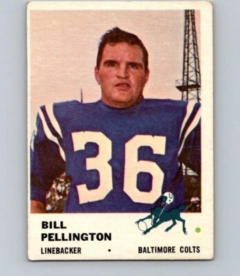 1961 FLEER FOOTBALL #36 BILL PELLINGTON                   MID GRADE PT - Image 1 of 2