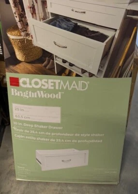 ClosetMaid BrightWood 10 pol. x 25 pol. Gaveta abanadora branca - Imagem 1 de 2