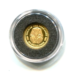 NEW RARE 2002 50 Shillings Gold of Pharaohs Proof coin 999 pure gold bullion - Picture 1 of 5