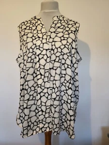 Marks & Spencer schlaflose Bluse, schwarz Mix Größe 20 neu mit Etikett M&S - Bild 1 von 4