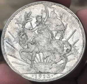 1913 Mexiko 1 Peso - "Caballito" - Grito De Dolores - 27,07g .903 Silber - Bild 1 von 7