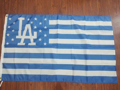 Los Angeles Dodgers 3x5 American Flag. US seller. Free shipping within the US Cover