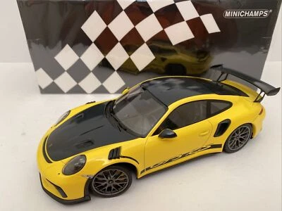 Minichamps 1 de 300 Porsche 911 GT3 RS Weissach 1:18 amarelo wPlat Whls na caixa - Imagem 1 de 4