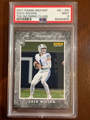 2021 Panini — The Incoming Class — Zach Wilson — ROOKIE — MINT PSA 9 — pop 1 - Image 1 of 3