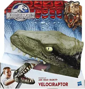 JURASSIC WORLD HAND PUPPET CHOMPING DINO HEAD VELOCIRAPTOR + JW MYSTERY GIFT - Picture 1 of 2
