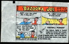 Trade Wax Paper, A&BC Chewing Gum, BAZOOKA JOE, 1970s, Football Pennant