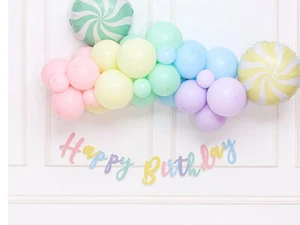 Macaron Muticolor Geburtstagsbanner, bunte Happy Birthday Buchstaben Banner - Bild 1 von 4