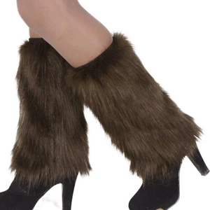 Leg Warmers Winter Womens Boot Covers Furry Solid Color Faux Fur Soft Supplies - Picture 1 of 20