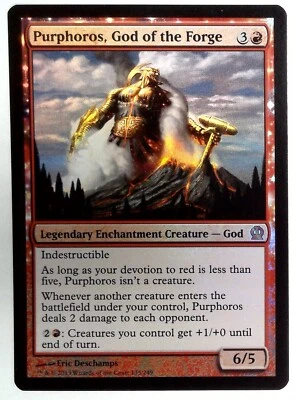MTG Magic the Gathering Purphoros, God of the Forge (135/260) Theros LP FOIL - Image 1 of 4