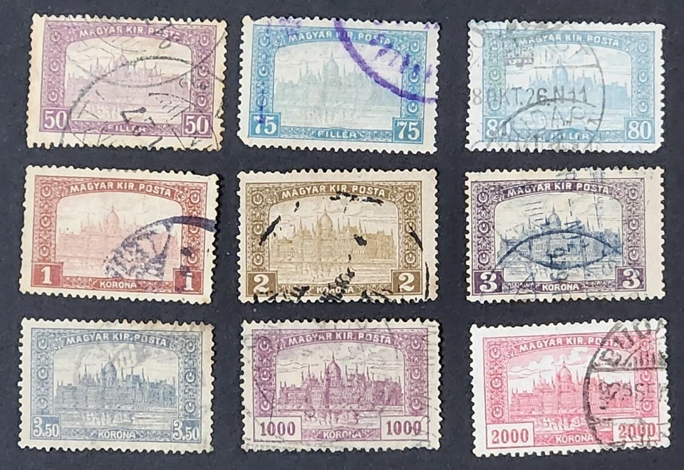 Hungría - Parlamento húngaro - Inscripción "MAGYAR KIR.POSTA" - 1920 - 1924 Foto 1 de 1