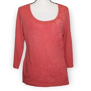 Blusa túnica adornada naranja manga larga talla M 1/8 de Chico's para mujer. - Imagen 1 de 12