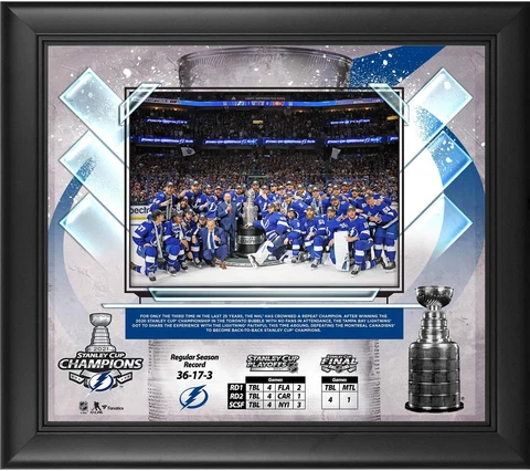 Tampa Bay Lightning 2021 Stanley Cup Champs Framed 15x17 Collage Cover