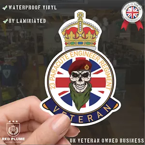 23 Parachute Engineer Regiment Veteran UV Laminated Skull & Beret Decal - Foto 1 di 9