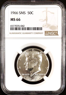 1966 SMS Kennedy Half Dollar certified MS 66 by NGC!  - Image 1 of 4