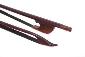 4/4 Violin Bow Brazilwood Snakewood Frog Black Horse Hair Baroque Short Screw - Picture 1 of 7
