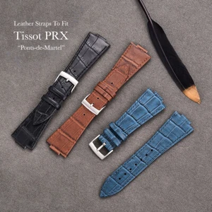 Correas de reloj de cuero MARTEL Gator-Grain para relojes Tissot PRX 3 colores clásicos - Imagen 1 de 14