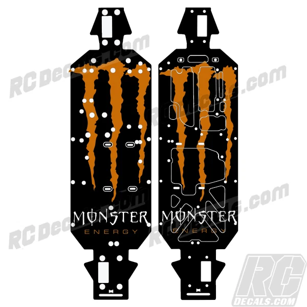 LOSI 5IVE T 4WD TRUCK CHASSIS PROTECTOR WRAP GRAPHIC ORANGE MONSTER LOSB2540 - Image 1 of 1
